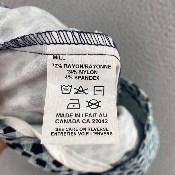 Margaret M Skirt Women Medium Navy Geometric Straight Knee Length Pull On Career - Picture 7 of 11